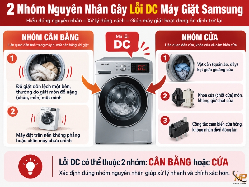 Lỗi DC máy giặt Samsung nguyên nhân và cách khắc phục - Điện Lạnh Hưng Phú
