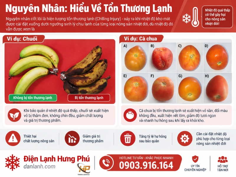 Trái cây trong kho mát bị thâm đen, úng mềm dù cài đúng nhiệt độ? Tìm hiểu hiện tượng tổn thương lạnh