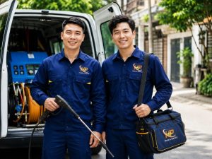 Thợ Điện Lạnh Hưng Phú vệ sinh máy lạnh tại nhà TP.HCM bằng máy xịt áp lực chuyên dụng