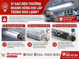 Đèn kho lạnh chuyên dụng chống ẩm chịu lạnh sâu — Điện Lạnh Hưng Phú