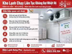 Kho lạnh chạy liện tục không đạt nhiệt độ