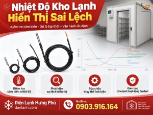 Nhiệt độ kho lạnh hiển thị sai lệch so với thực tế do cảm biến trôi trị số - Điện Lạnh Hưng Phú
