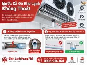 Nước xả đá kho lạnh không thoát, đọng vũng dưới sàn hoặc đóng băng dưới quạt? Tìm hiểu nguyên nhân và cách xử lý đúng chuẩn