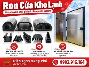 Ron cửa kho lạnh là gì, vật liệu EPDM và silicone, cơ chế lão hóa và cách tự kiểm tra dấu hiệu ron hở khí gây tốn điện, đóng băng mép cửa.
